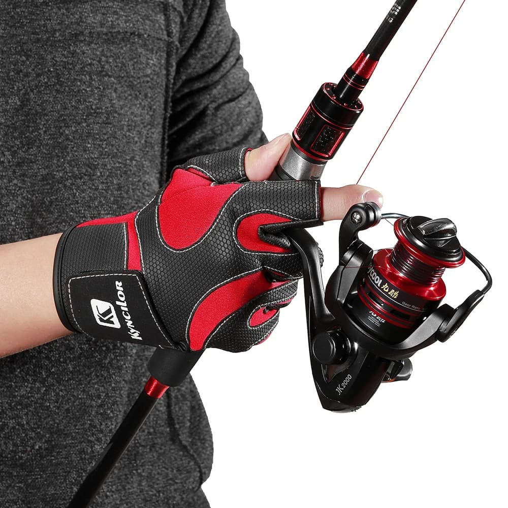 Gants de chasse tactiques 3 doigts exposés pêche non-dérapants unisexes vélo sports