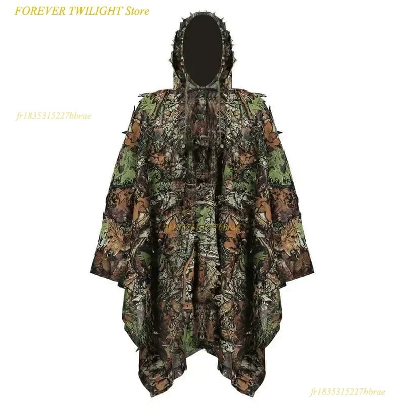 Poncho camouflage feuilles d'érable 3D 120x160cm - Vêtement pêche polyvalent couverture complète équipement