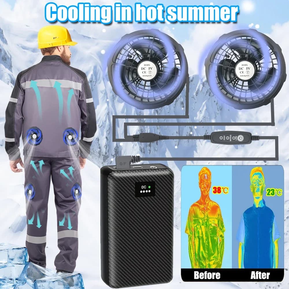 Gilet climatisé avec ventilateur 5V pour pêche estivale - Veste rafraîchissante pour travail en haute température