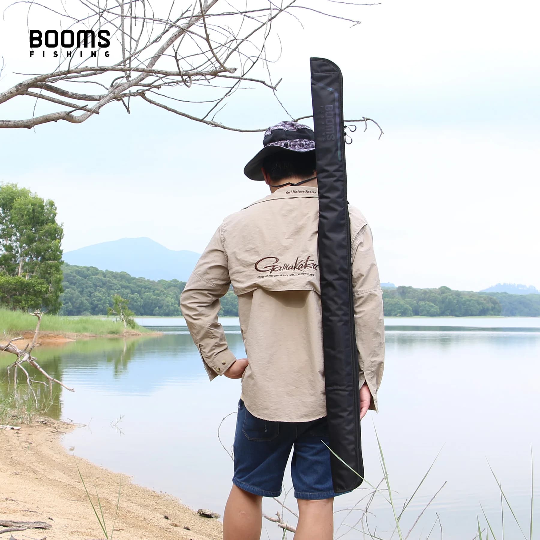 Sac pour cannes de pêche Booms Fishing PB3 étui de rangement 130 à 215 cm pliable pour outils de pêche