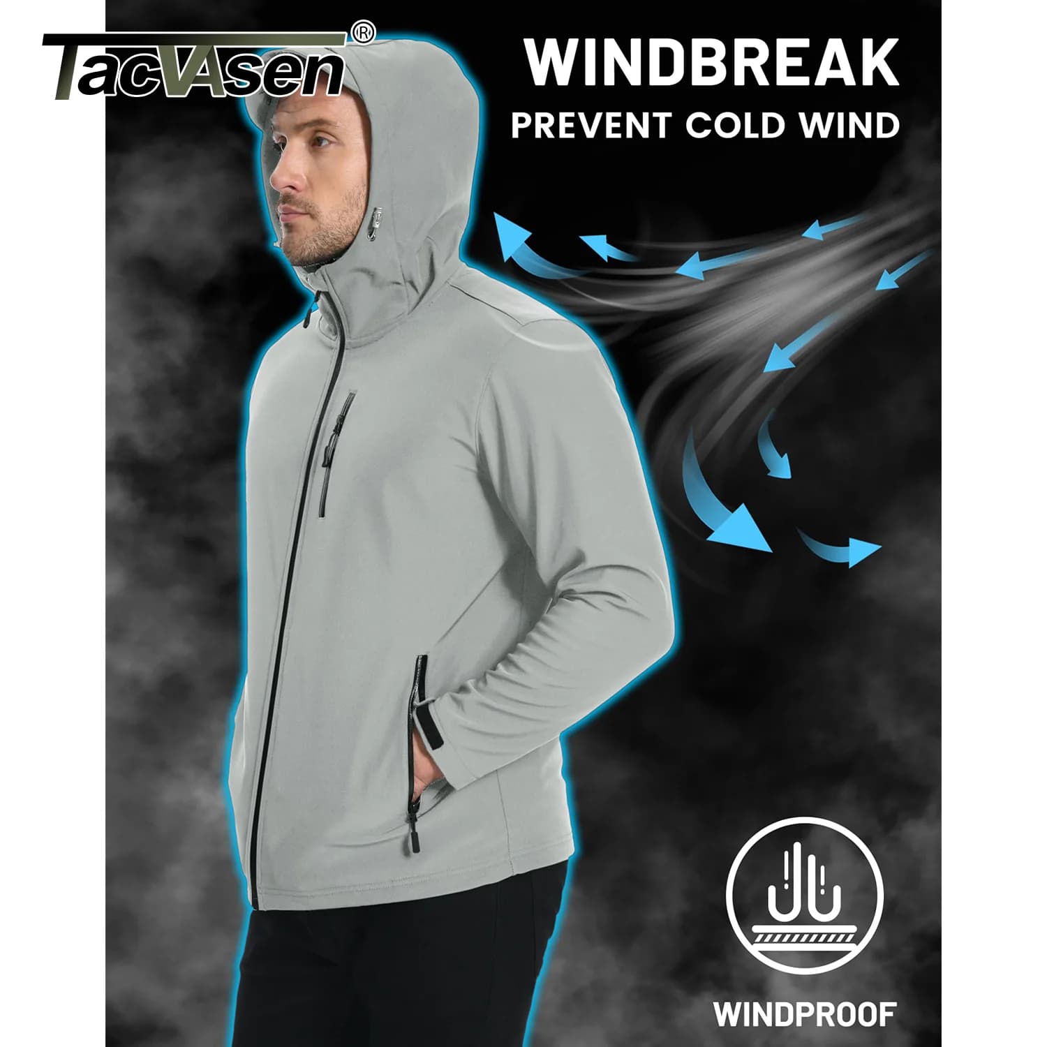 Veste softshell pour pêche - Imperméable avec doublure polaire - Randonnée trekking - Homme