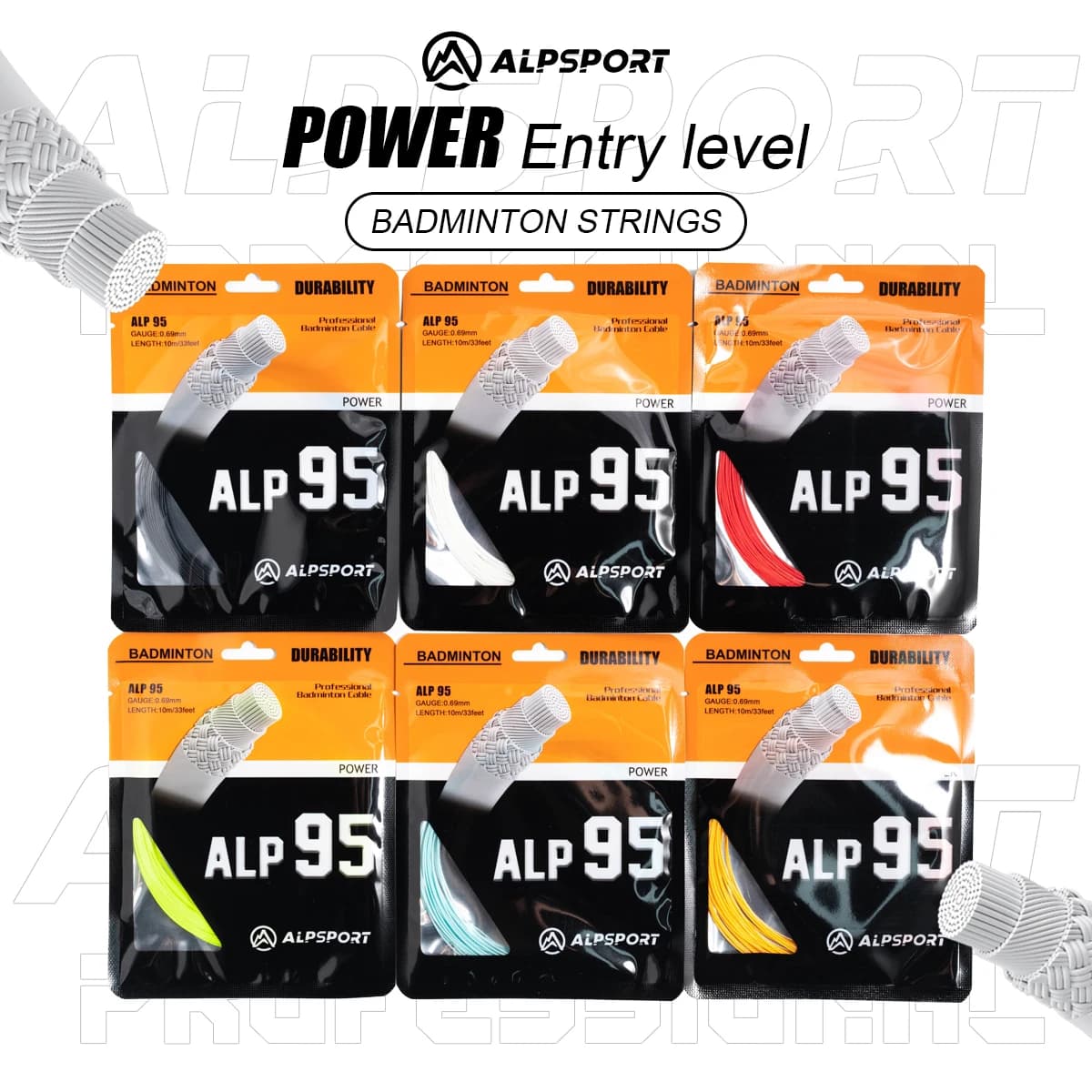 Corde badminton Alpsport Bg95 originale - Haute élasticité durable pour carbone et alliages titane
