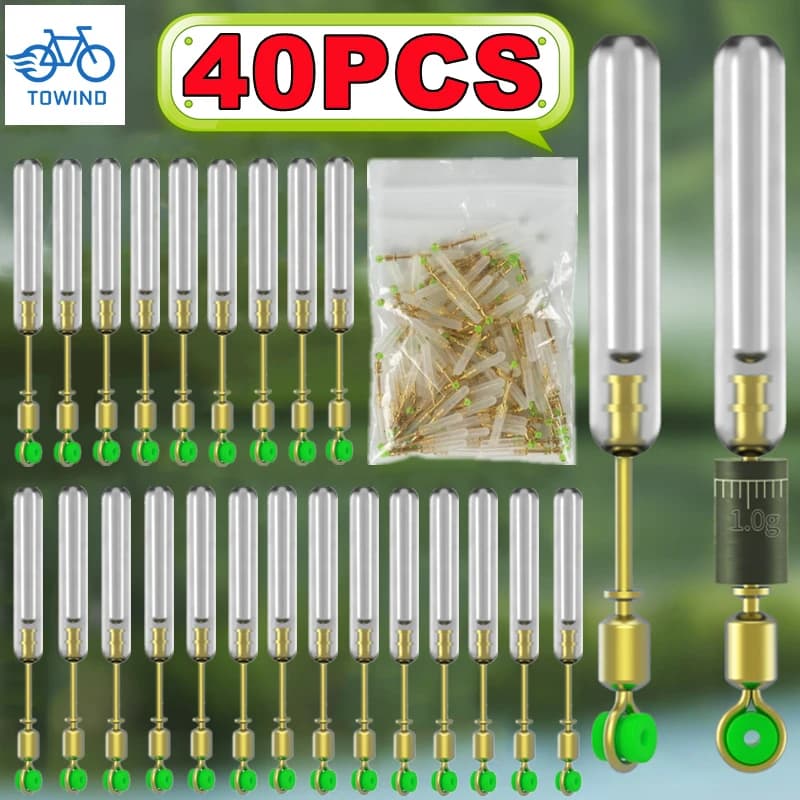 Lot de 10 à 40 supports flotteurs pêche anti-nœuds en silicone avec émerillons rotatifs pour ligne