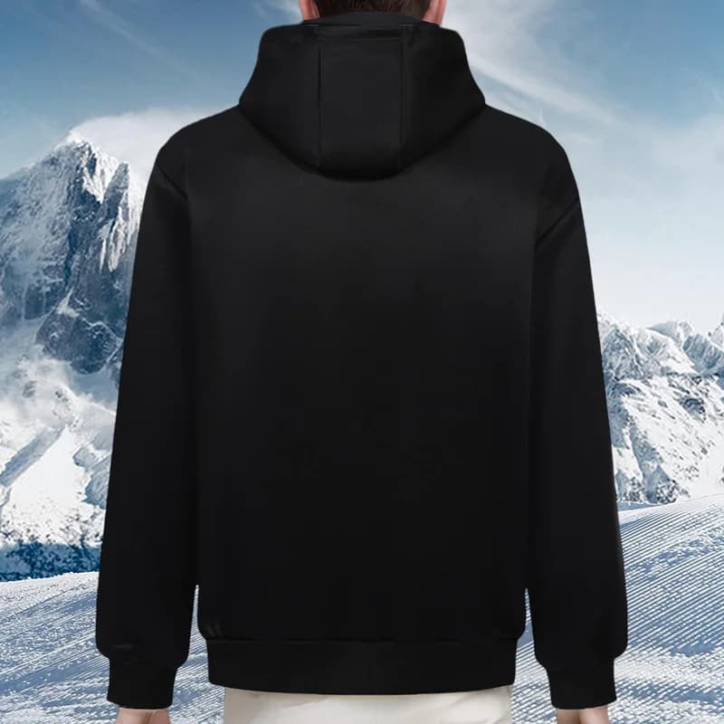 Veste d'hiver polaire doublée sherpa pour pêche - Coupe-vent chaude avec capuche zip homme