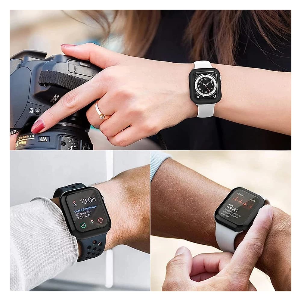 Verre trempé + coque PC pour Apple Watch Ultra 3 2 - protection complète pêche