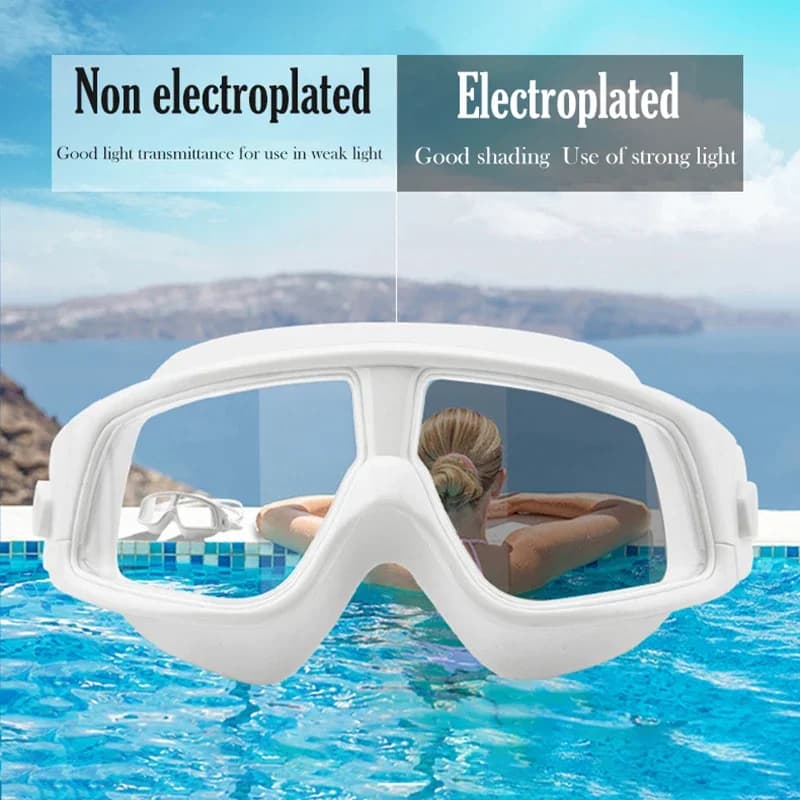Lunettes natation myopie -1.5~-10.0 grand cadre silicone HD clair anti-buée yeux gauche droit