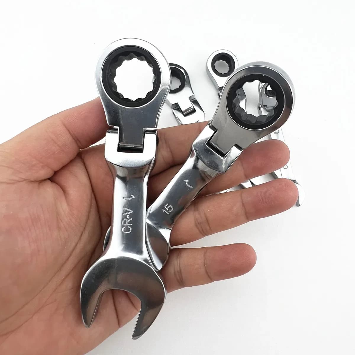 Clé à cliquet mini tête mobile double usage ouverture rapide outil bricolage pêche
