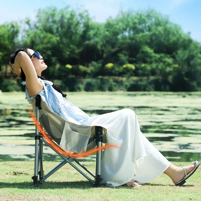 Chaise lune de pêche réglable en hauteur - Pliante portable idéale pêche, camping, événements sportifs