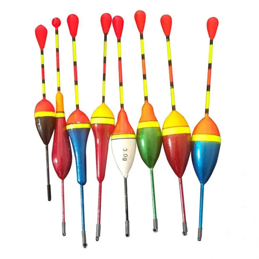 Lot promotionnel 10 flotteurs pêche mixte tailles et couleurs - Set complet bouées et bouchons accessoires pêche