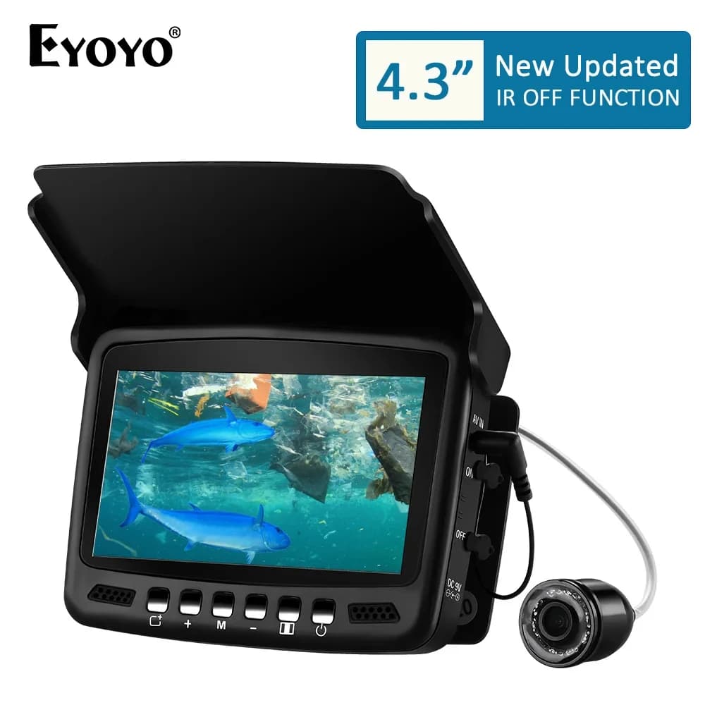 Caméra pêche sous glace Eyoyo EF43A 4.3" écran LCD 8 LEDs vision nocturne pour pêche hivernale 20m profondeur