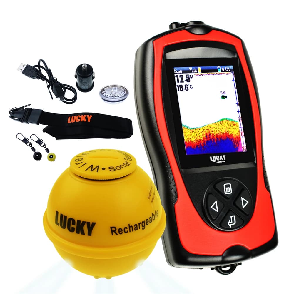 Détecteur poissons sonar portable 45m profondeur rechargeable sans fil pour pêche précise en mer lac