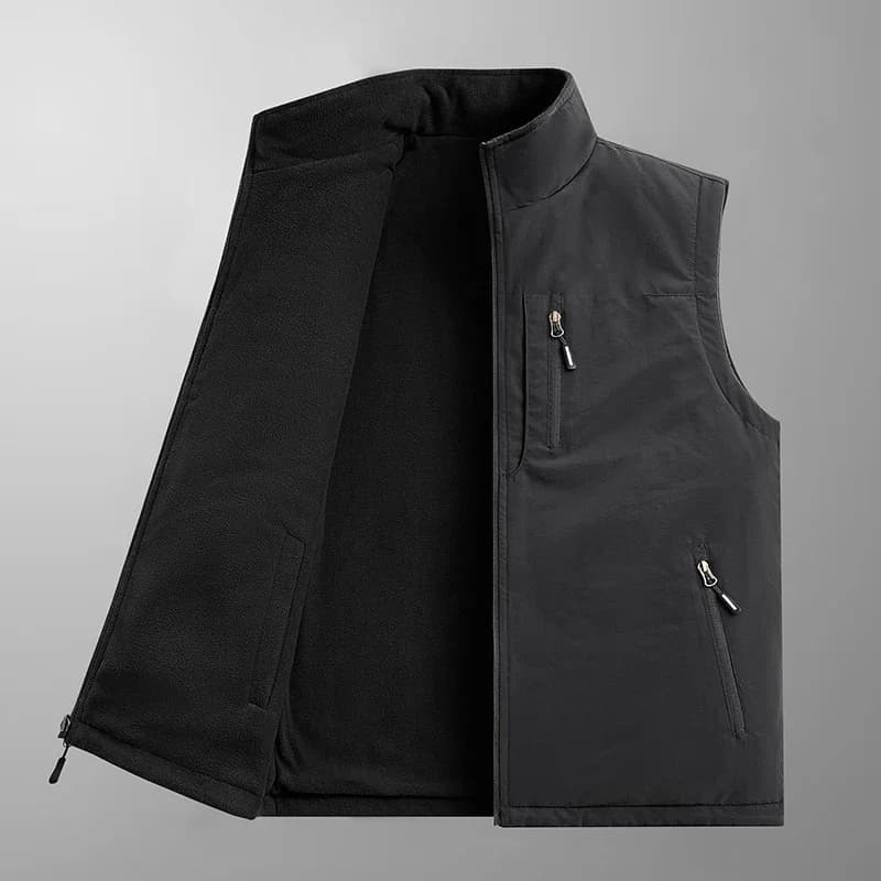 Veste sans manches homme 5XL automne - Veste polaire multi-poches pour randonnée et travail chaud