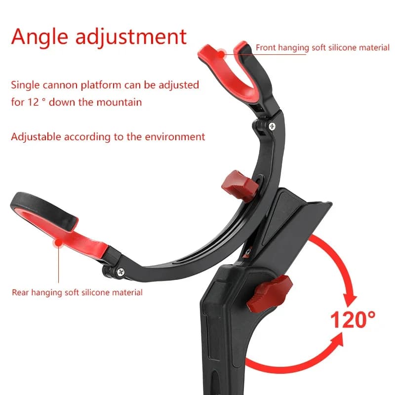 Support Canne Pêche Universel 360° Réglable - Support Simple/Double Pliable - Fixation Pôle Pêche - Accessoire