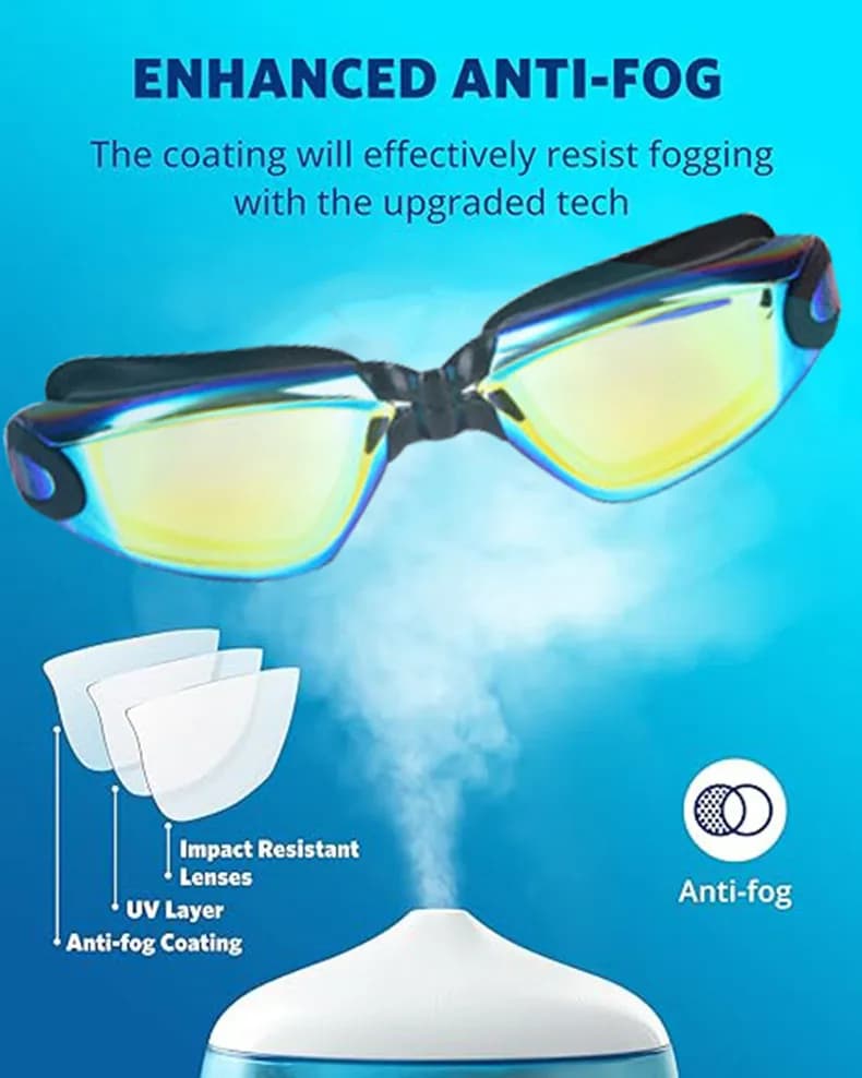 Lunettes de natation enfants étanches anti-buée UV400 protection yeux écoliers