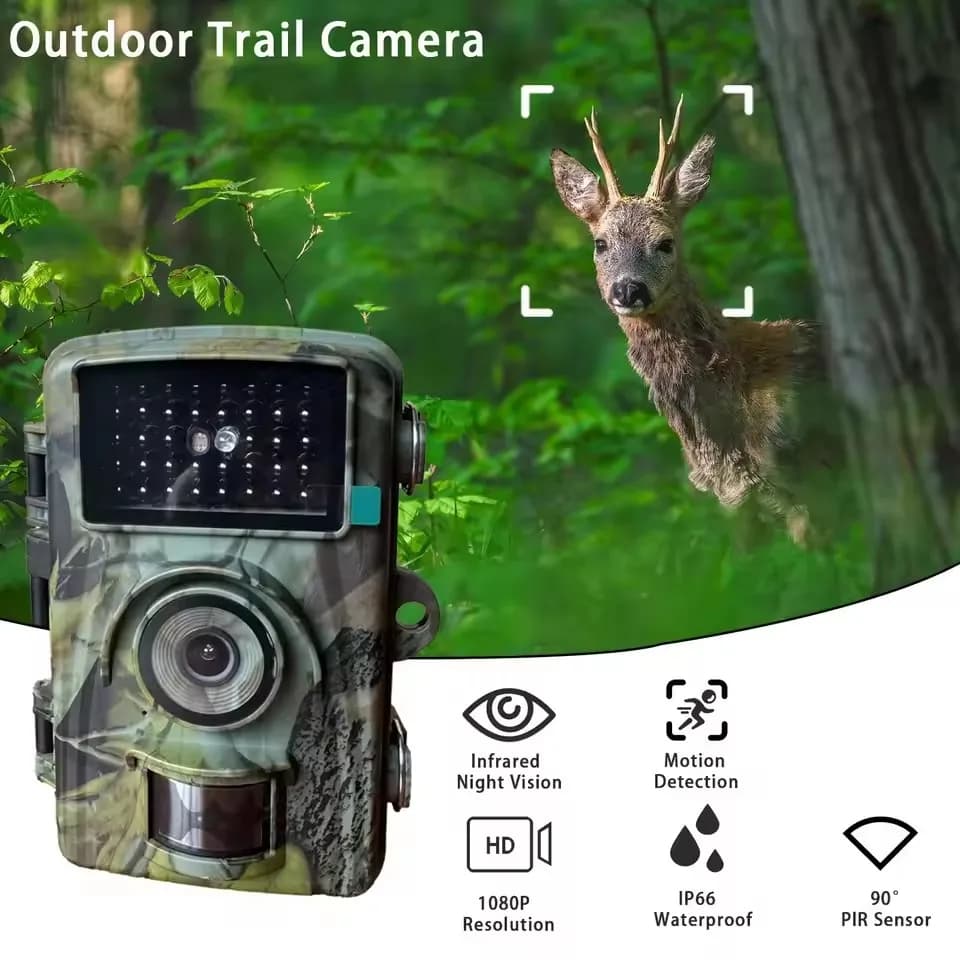 Caméra de chasse 16MP 1080P vision nocturne 940nm détection mouvement piège photo HD faune