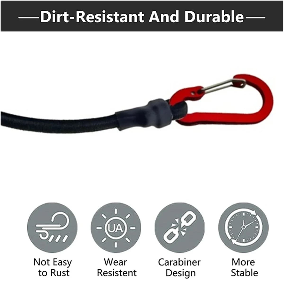 Corde élastique bungee robuste avec mousquetons - Accessoire kayak vélo camping rangement pêche