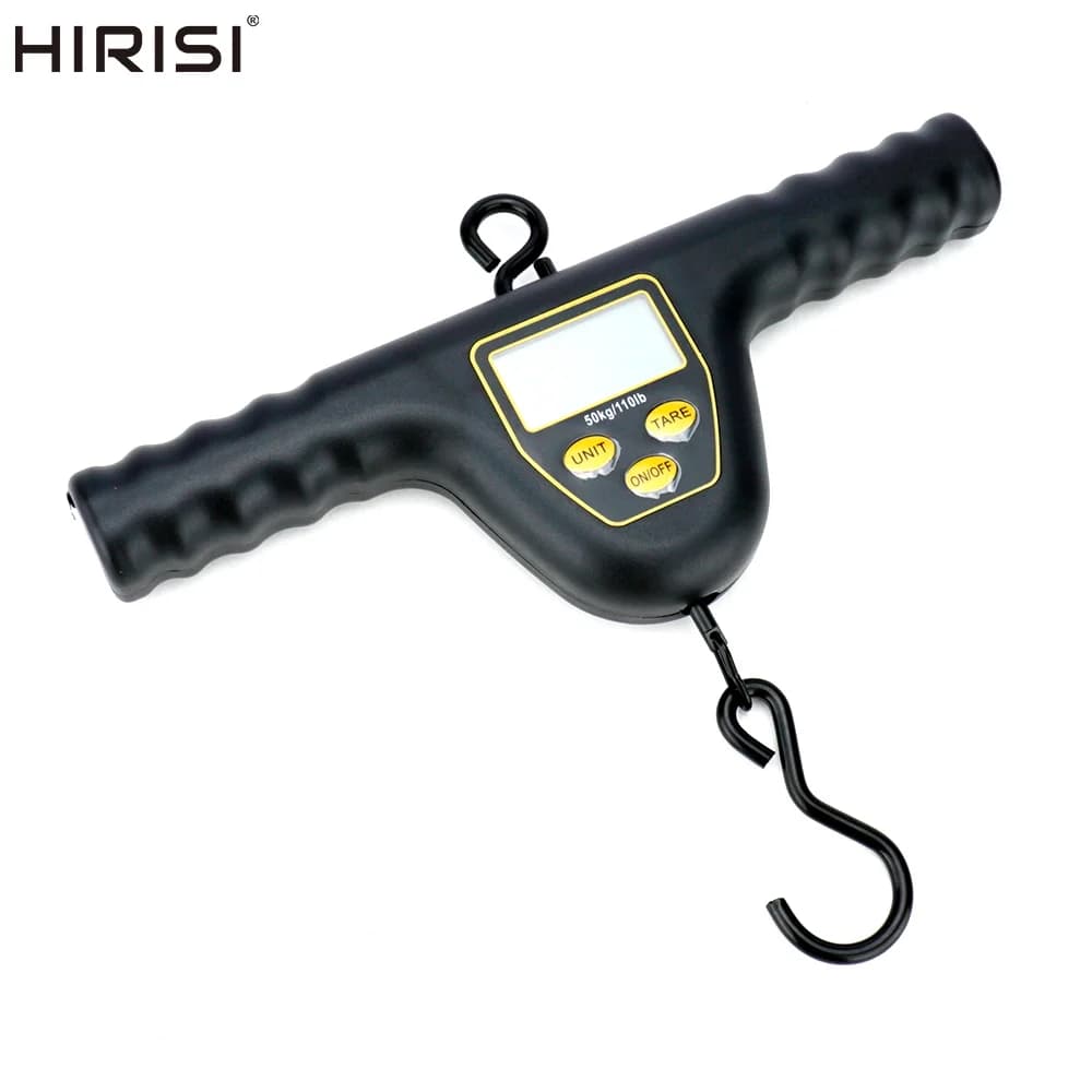 Balance numérique Hirisi 110lb/50kg pour pêche avec écran LCD rétroéclairé et accessoires barres numériques