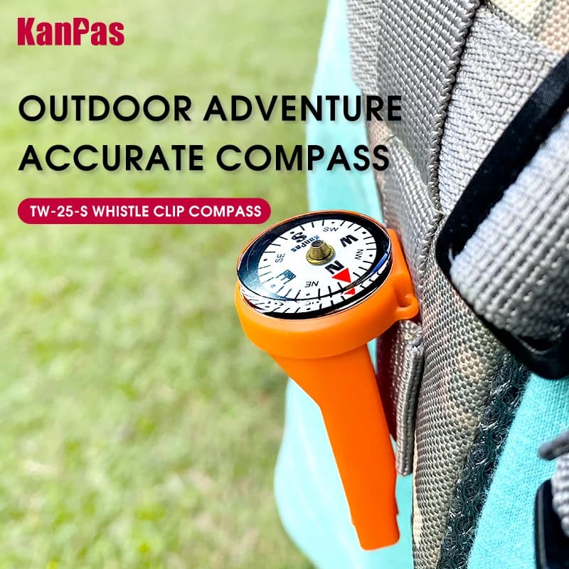 Sifflet outdoor avec boussole clip et phosphorescence pour trekking chasse pêche urgence