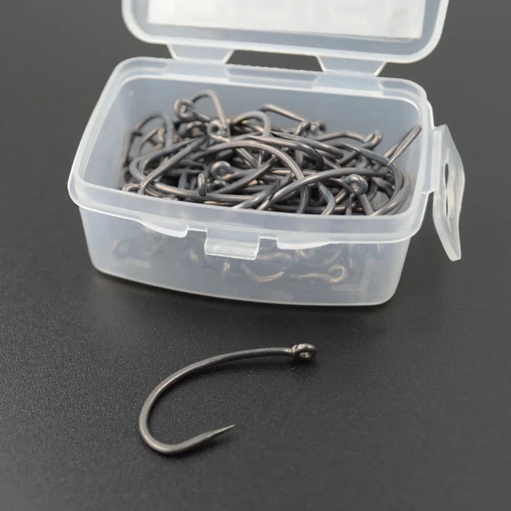 Hameçons de pêche sans ardillon Hirisi 50 pièces acier haute teneur en carbone pour carpe modèle 8004