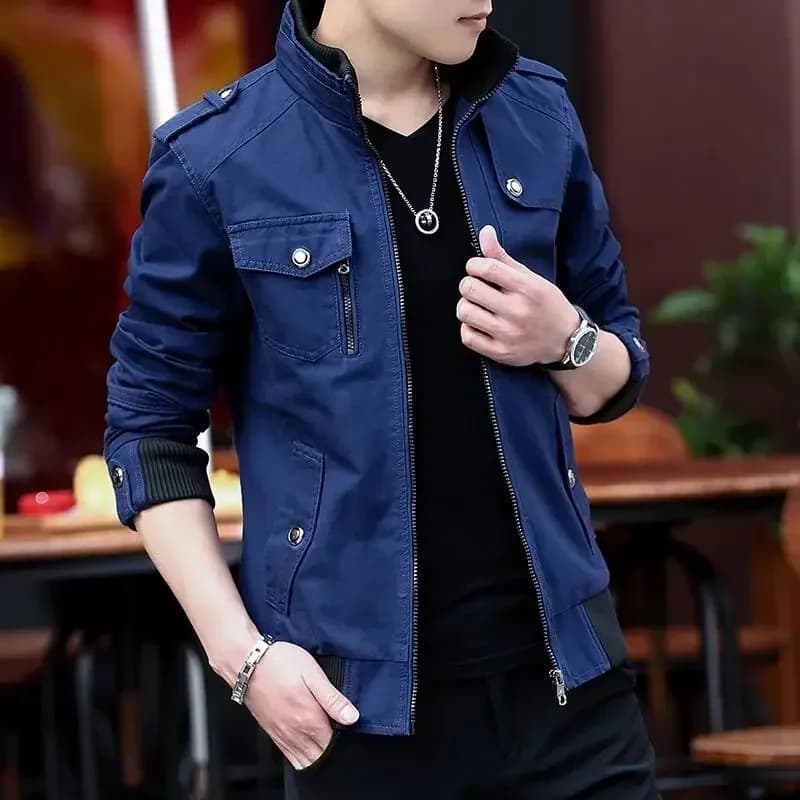 Veste bomber cargo homme style britannique - Veste chaude coupe-vent fashion décontractée