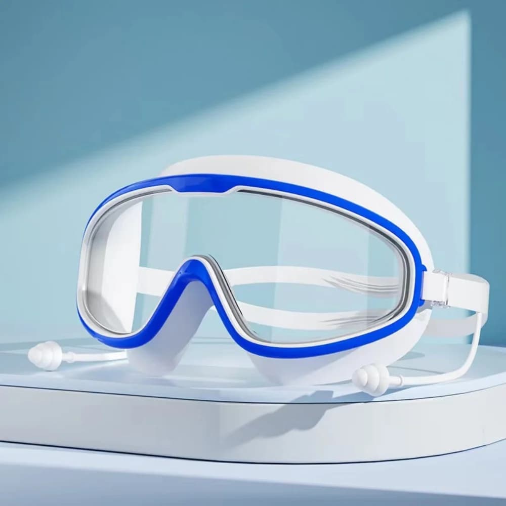 Lunettes de natation grand cadre avec bouchons d'oreilles pour pêcheurs adultes
