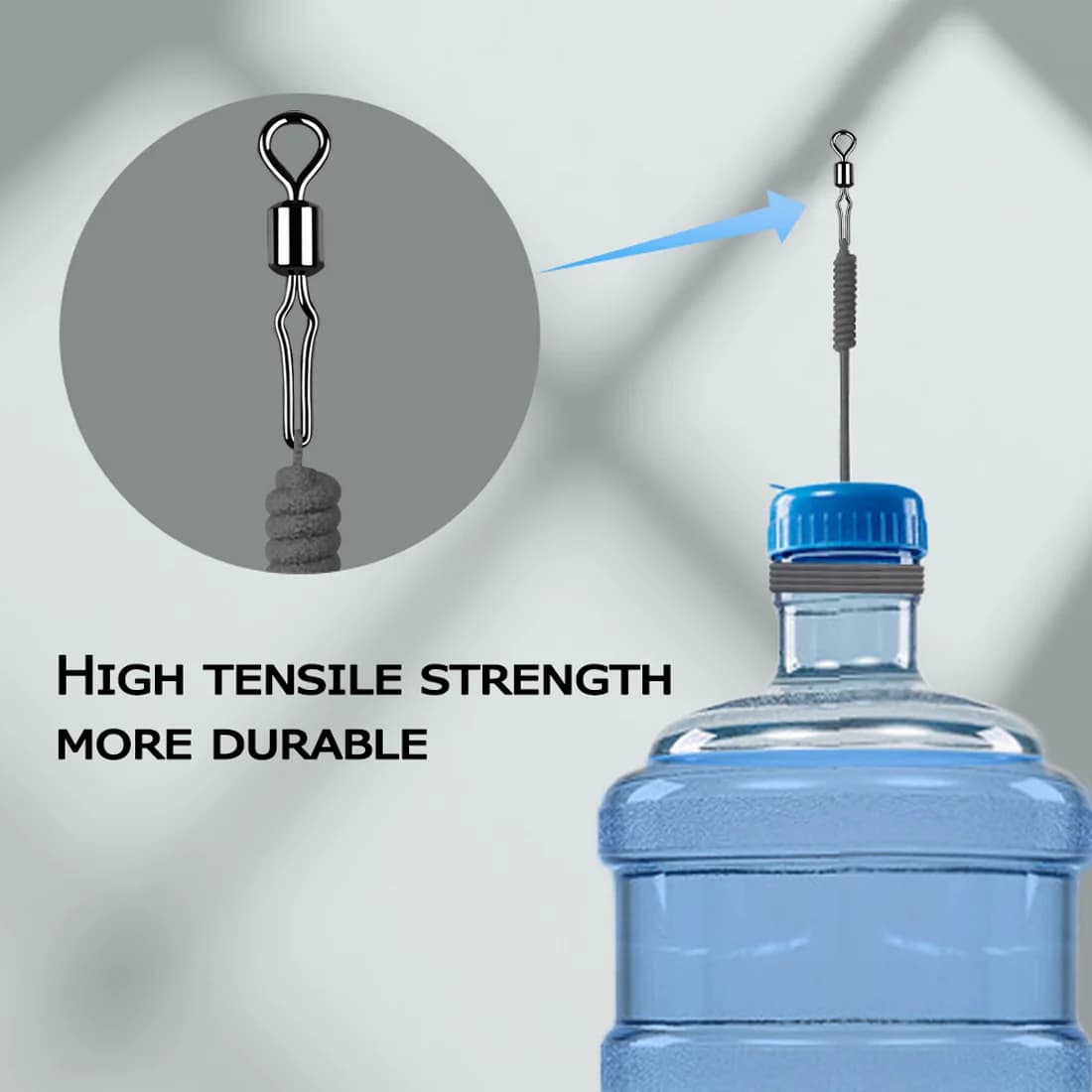 Émerillons roulants 50-100pcs avec mousquetons pour pêche en mer - Connexion rapide ligne