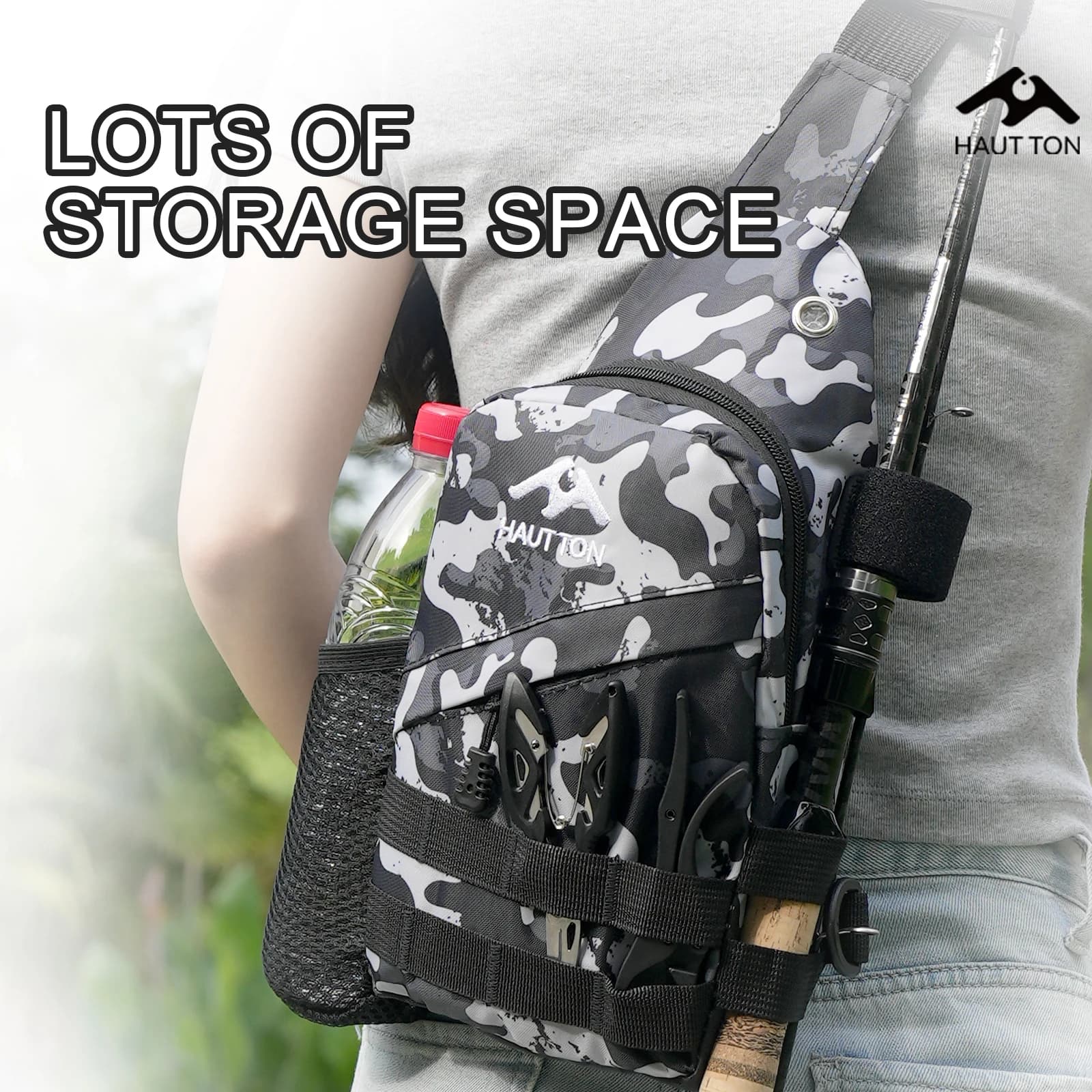 Sac à dos pêche léger HAUT TON waterproof oxford - Multifonction leurres cannes portable