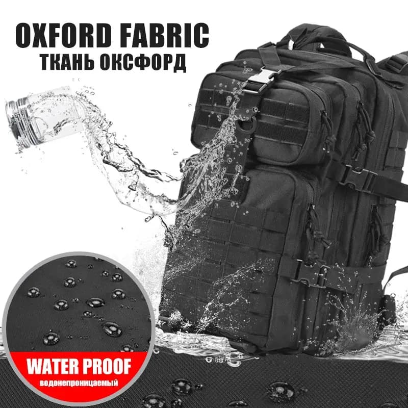 Sac à dos tactique pêche 45L - Rangement MOLLE équipement trekking chasse survie pêcheur
