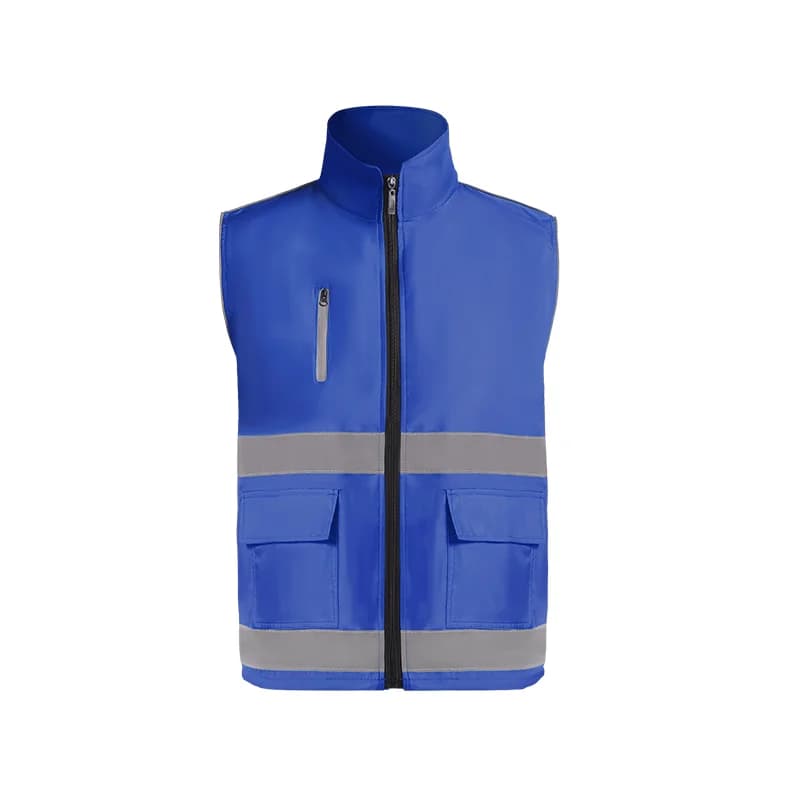 Gilet travail haute visibilité deux tons construction - Veste bénévole pêche homme - Équipement sécurité professionnel