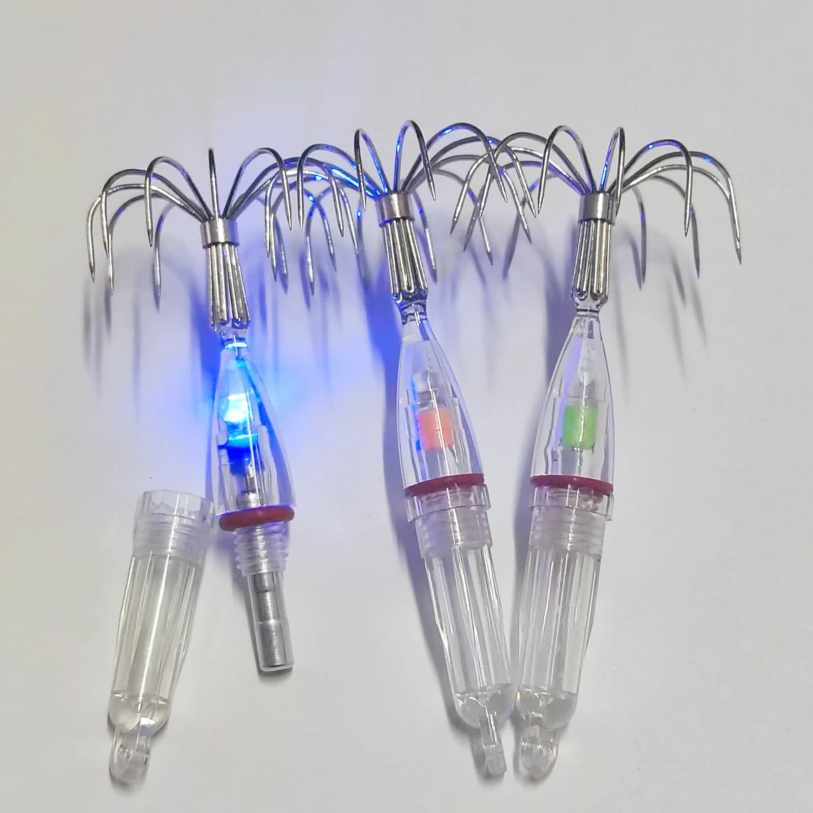 Hameçons lumineux pour pêche au calmar avec LED - 1-2 pièces anti-corrosion - Matériel de pêche nocturne
