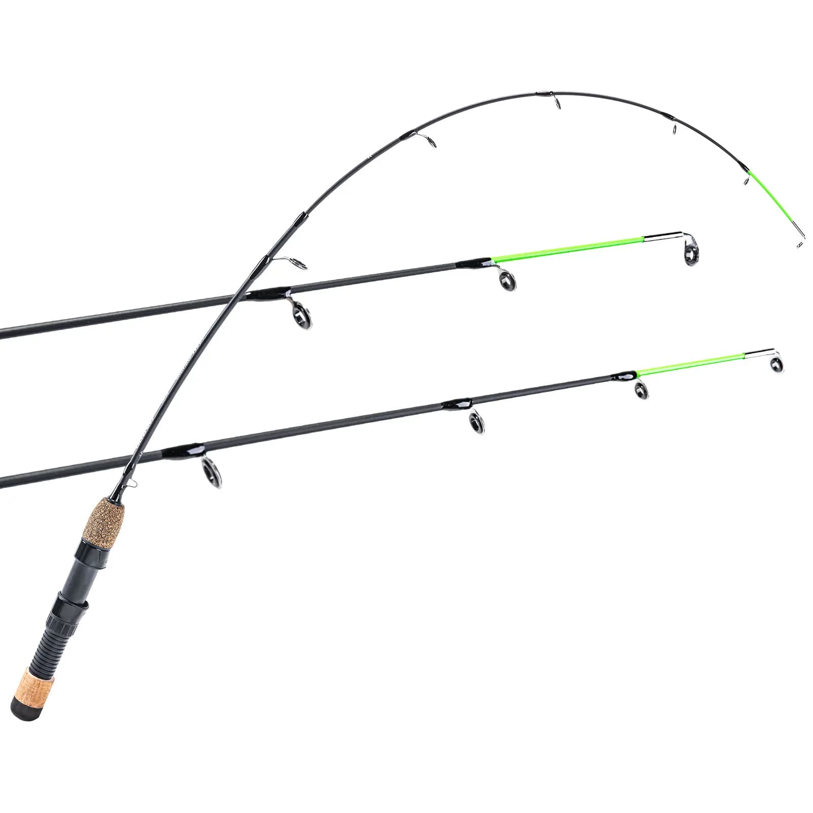 Canne glace GOTURE 32" double scion M+MH pour pêche hivernale carpe et poissons blancs ultralégère