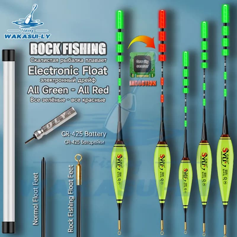 Flotteur électronique à détection gravité WAKASUILY - Changement de couleur haute sensibilité pêche rocheuse