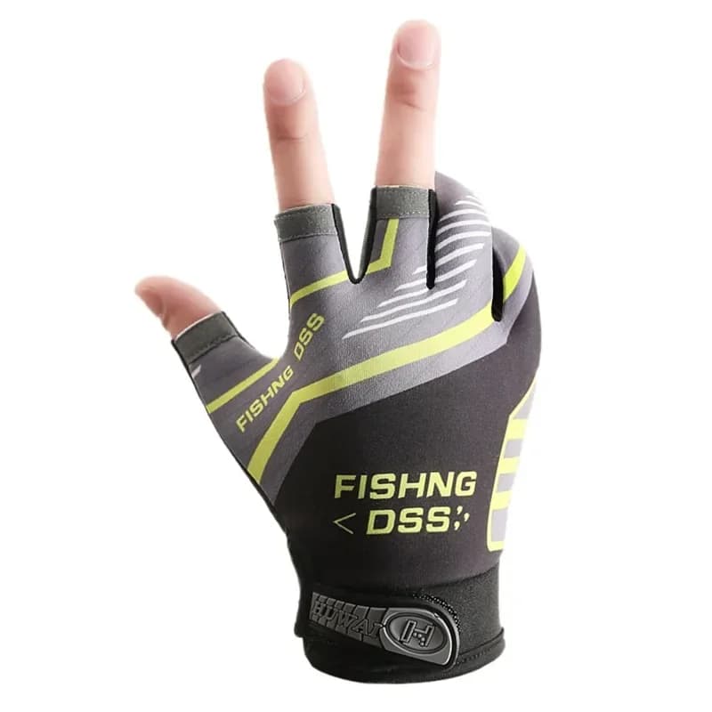 Gants pêche trois doigts homme été anti-UV anti-dérapant soie glacée légers techniques