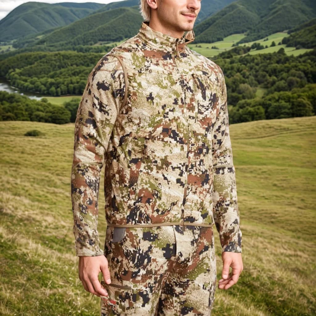 Gilet pêche camouflage haute qualité homme - Veste chasse automne hiver activités outdoor ambiant 100