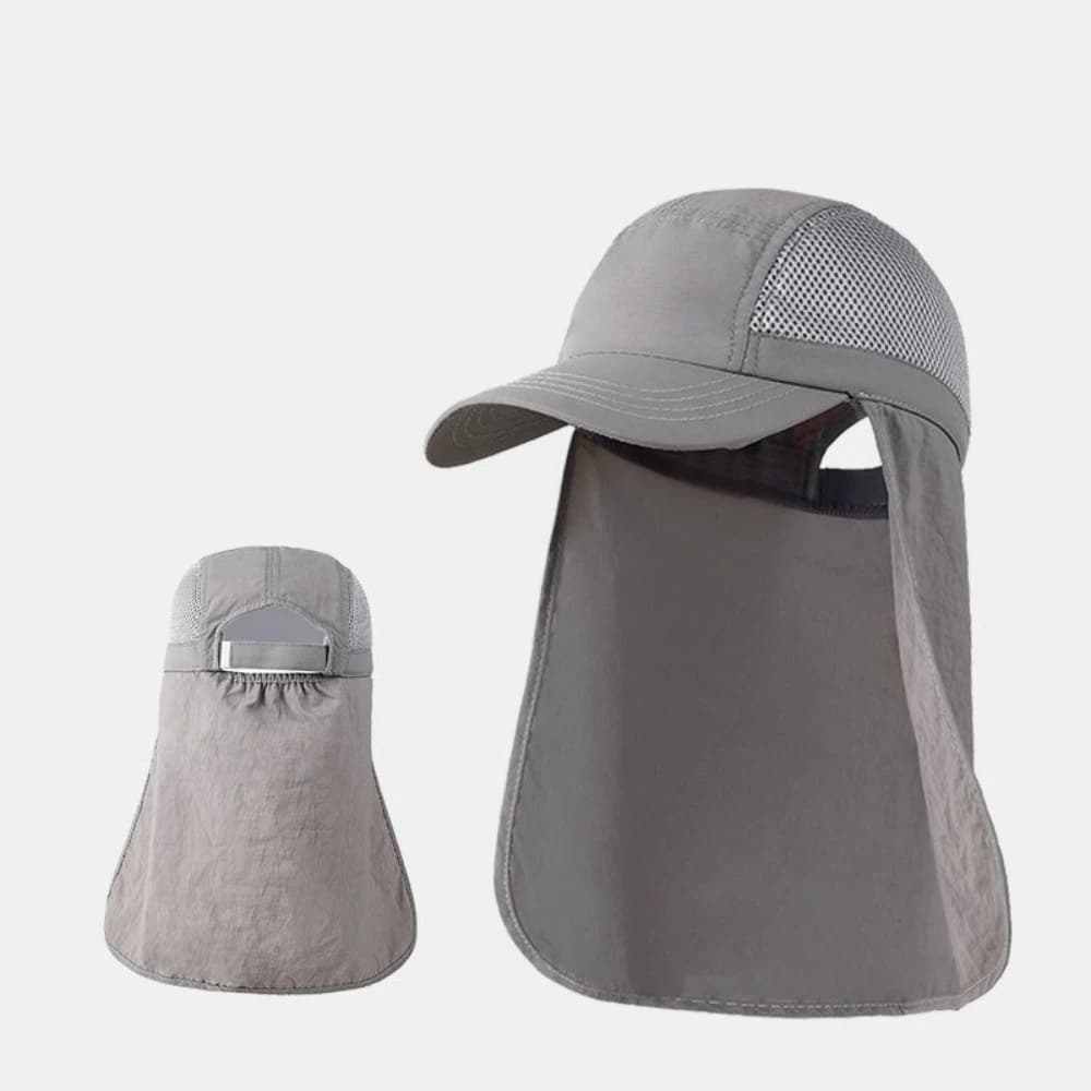 Casquette de pêche protection solaire avec rabat cou-nuque réglable pour homme et femme été