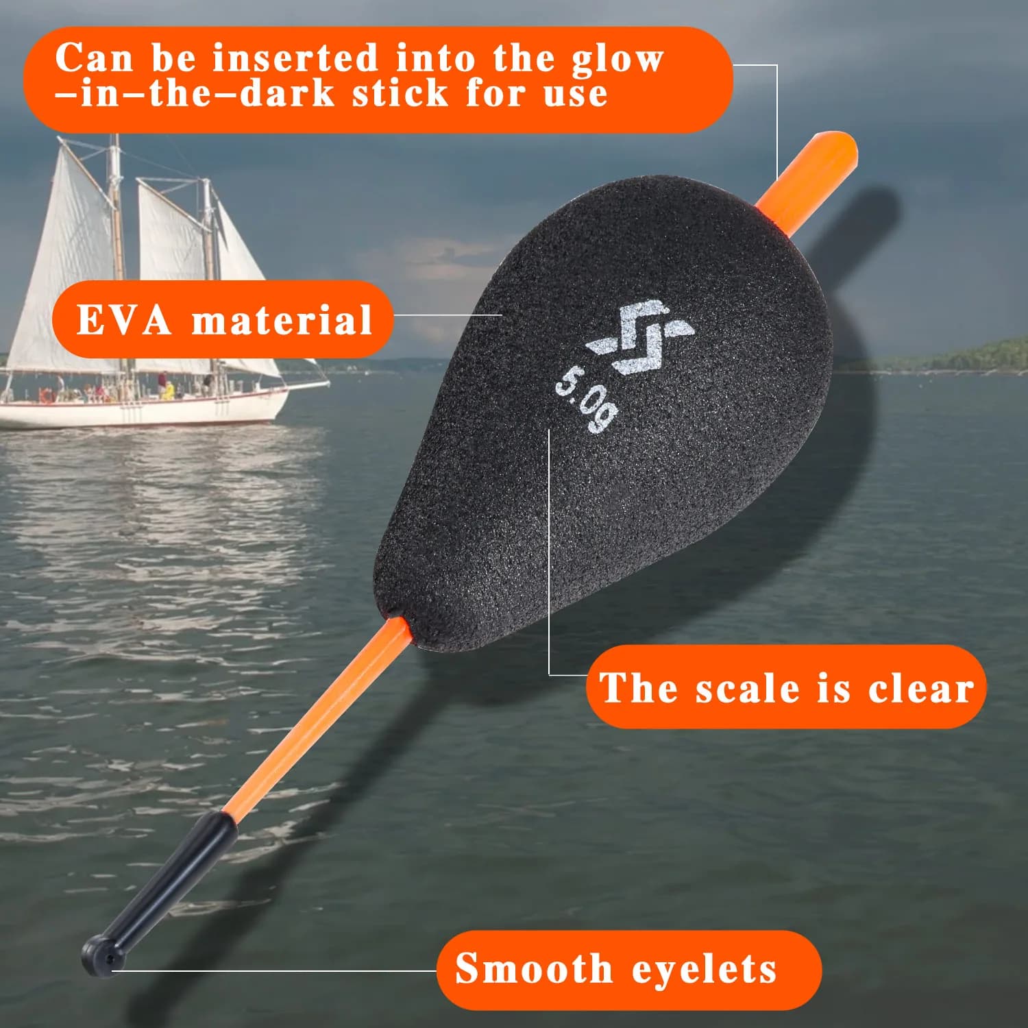 Flotteur de pêche lumineux nuit Sougayilang 1 ou 5 pièces EVA professionnel pour pêche verticale