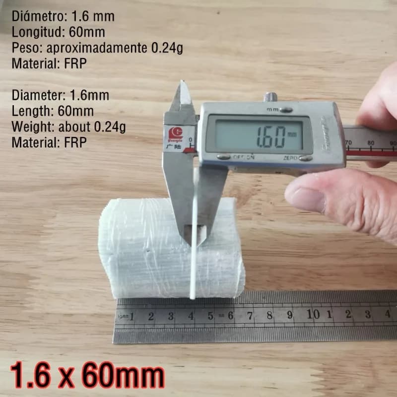 Baguettes fibre de verre 60mm pour montages calamar 50pcs - Accessoires leurres Egi