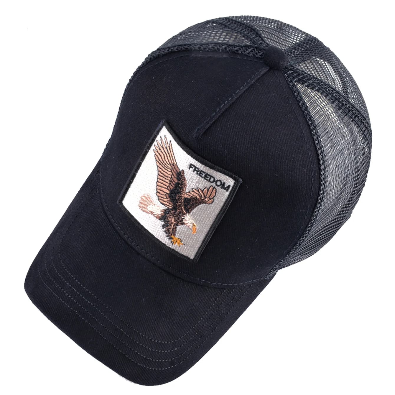 Casquette trucker aigle brodé pêche - Patch eagle quatre saisons pêcheur sportif casual