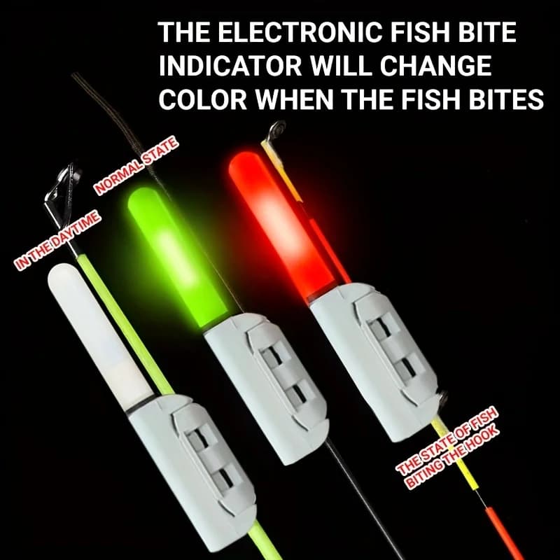 5 indicateurs de touche à pointe luminescente changeant de couleur pour pêche en mer sans pile