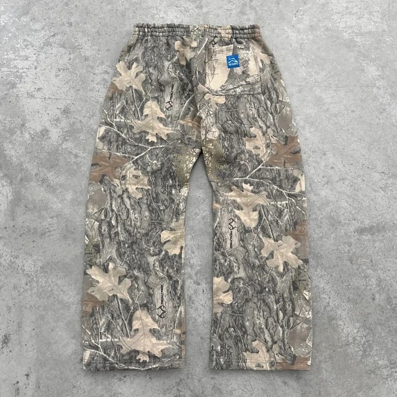 Pantalon baggy vintage camouflage pêche streetwear oversize pour homme et femme tendance Y2K