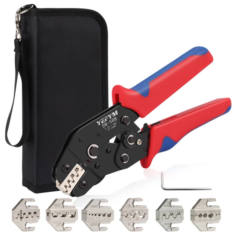 Pince à sertir SN-58B pour connecteurs pêche - Mâchoires interchangeables pour bornes électriques pêche
