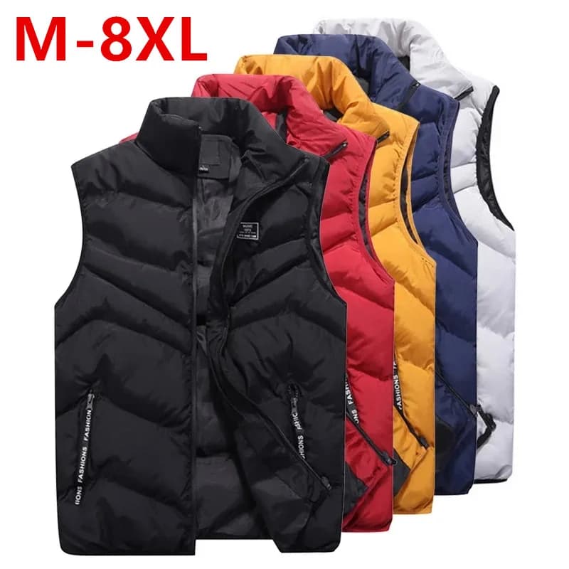Veste hiver sans manches homme grande taille 8XL 7XL en coton épais pour pêche casual