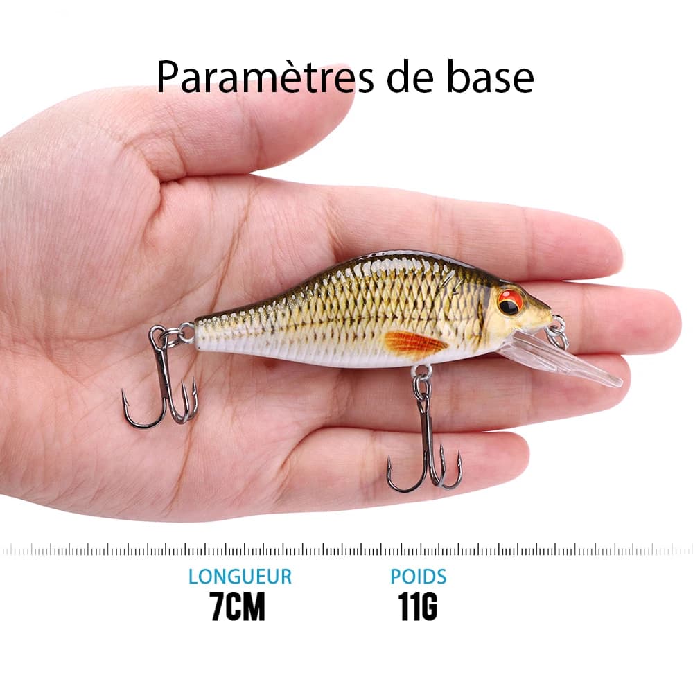 Leurre pêche brochet Black Minnow wobblers 4g 11g 22g leurre dur appât artificiel crankbait