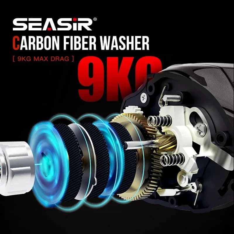 Moulinet baitcasting SEASIR Cast X2 7.3:1 avec frein N52 et roulements céramique - Reel performant pour pêche au leurre