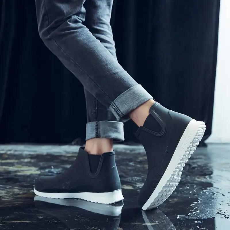 Bottes de pluie caoutchouc plateforme couple imperméables automne hiver pêche homme