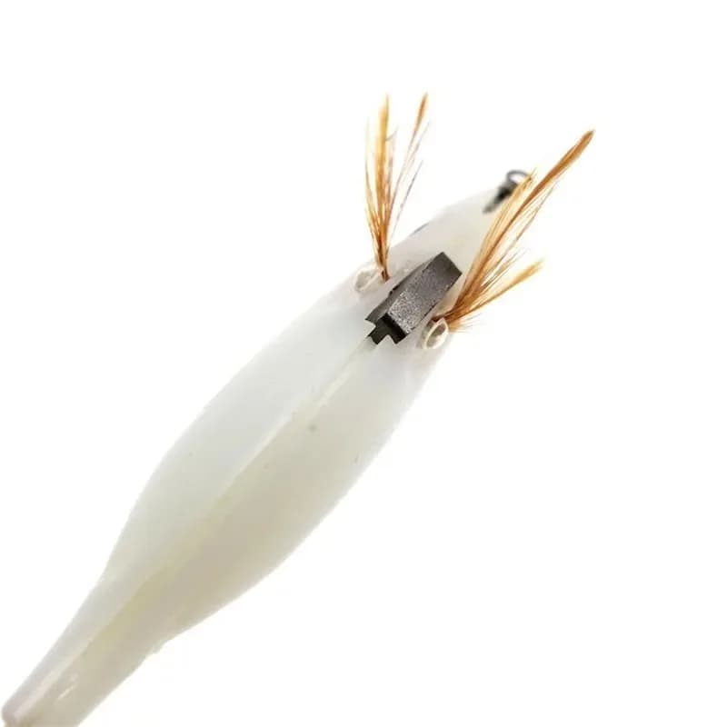 Leurre souple lumineux pour calmar et seiche, 7 leurres fluo pêche en mer 10 cm