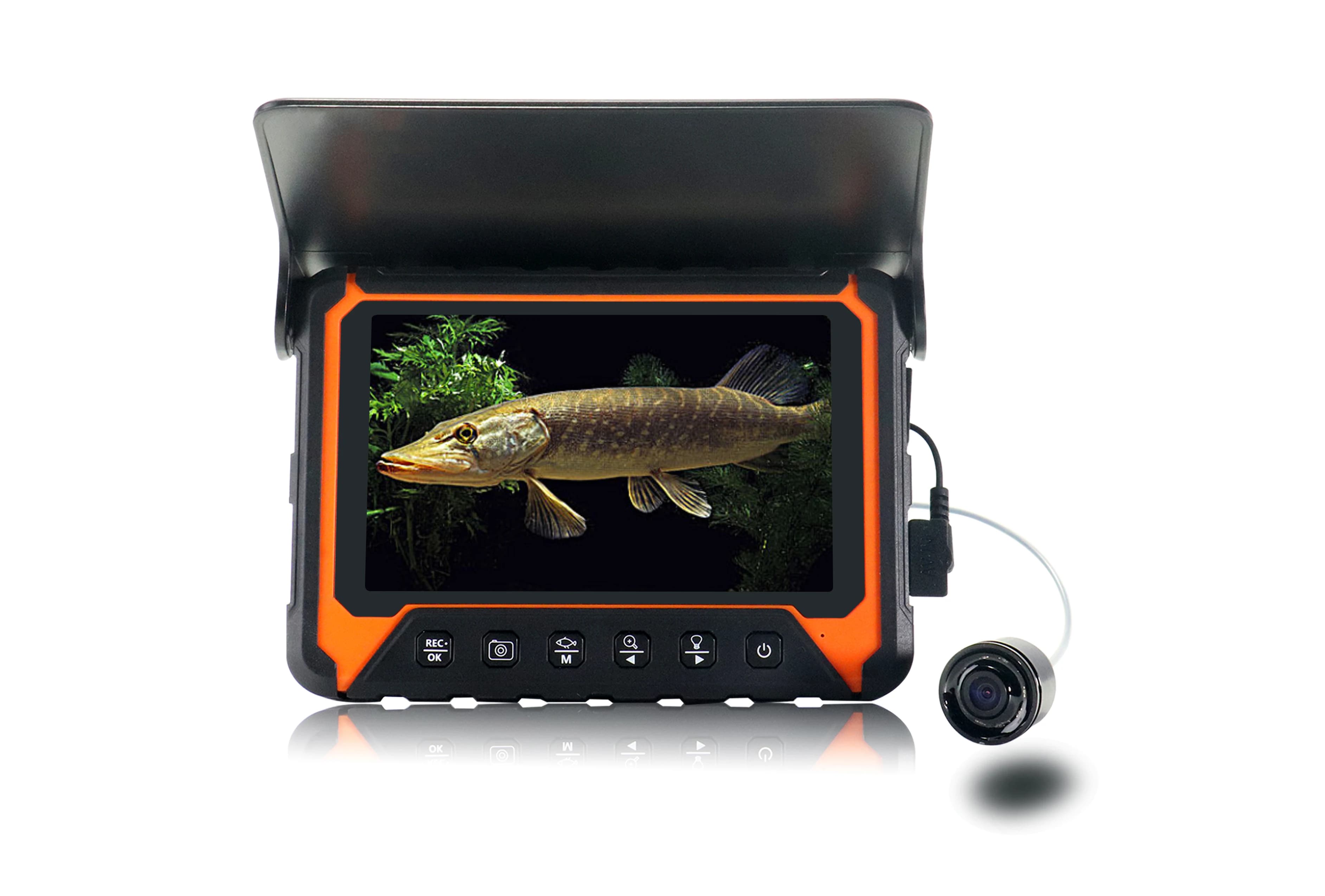 Caméra sous-marine 5 pouces pour pêche sous glace - Endoscope AV 130° avec détection poissons