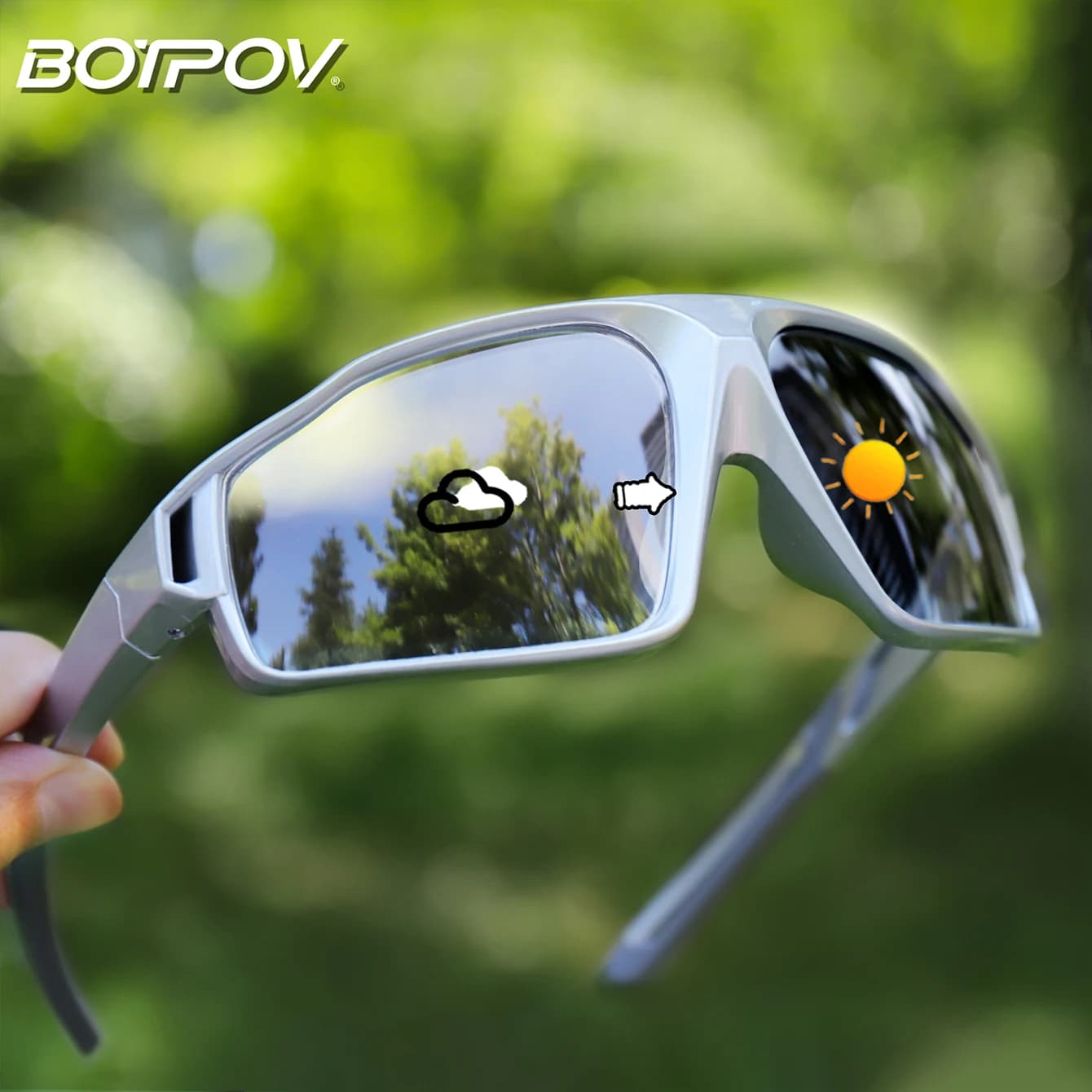 Lunettes de soleil photochromiques VTT vélo pêche - UV400 - Course randonnée conduite homme femme