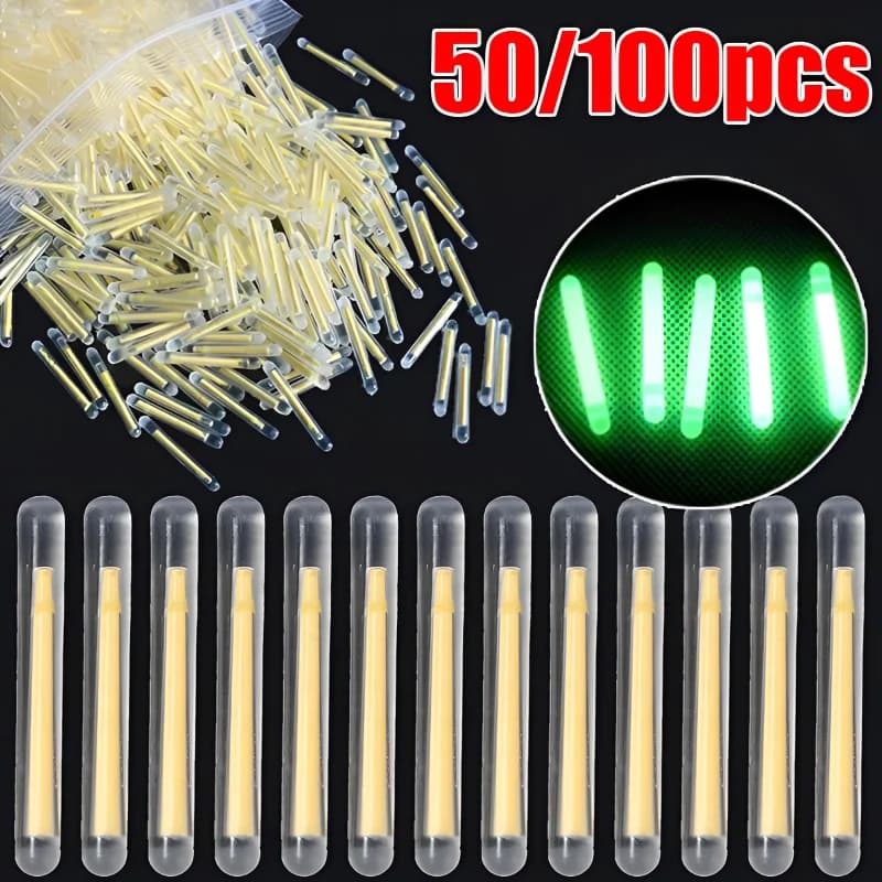 50/100 bâtons lumineux fluo 4.5mm pour flotteurs de pêche - accessoires pêche nocturne