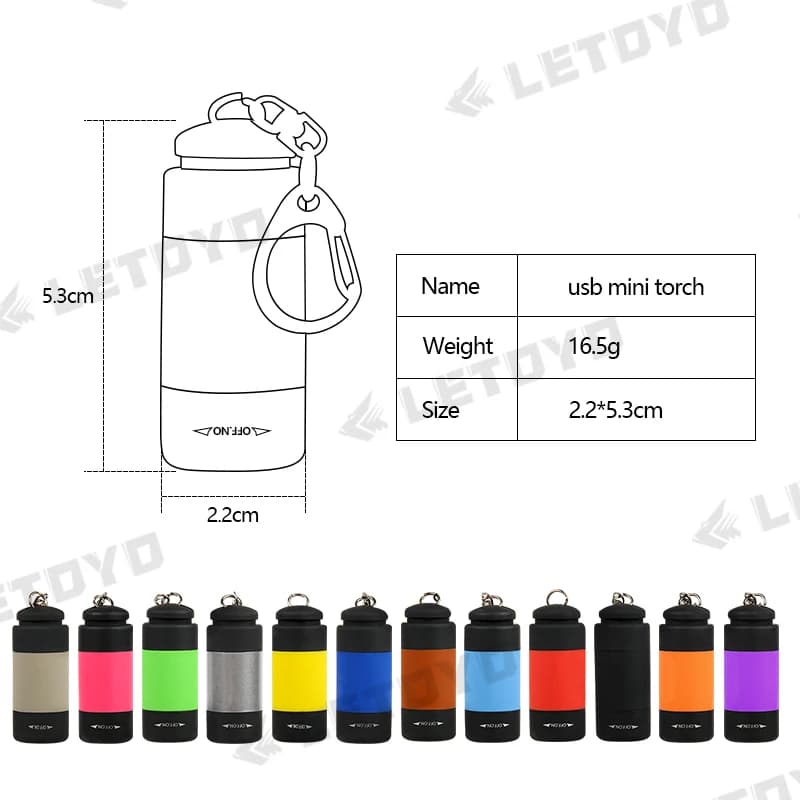 Lampe UV portable rechargeable étanche LETOYO pour pêche au calmar et leurres métalliques